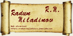 Radun Miladinov vizit kartica